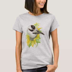 Camiseta Galinha Gelada, Pássaro, Girassol, Jardim, Naturez