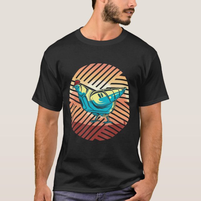 Camiseta Galinha Geométrica Robot Animal (Frente)