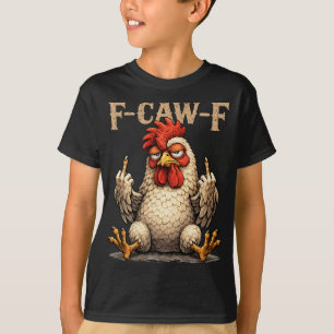 Camiseta Galinha Gótica F-caw-f Engraçada Galo Preto Fcawf