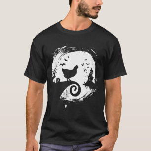 Camiseta Galinha Halloween Costume Moon Silhouette Creepy H