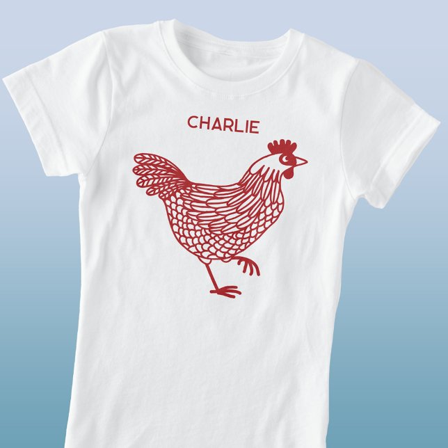 Camiseta Galinha Hen Personalizada (Fun personalized custom name red chicken hen t-shirt for poultry lovers)