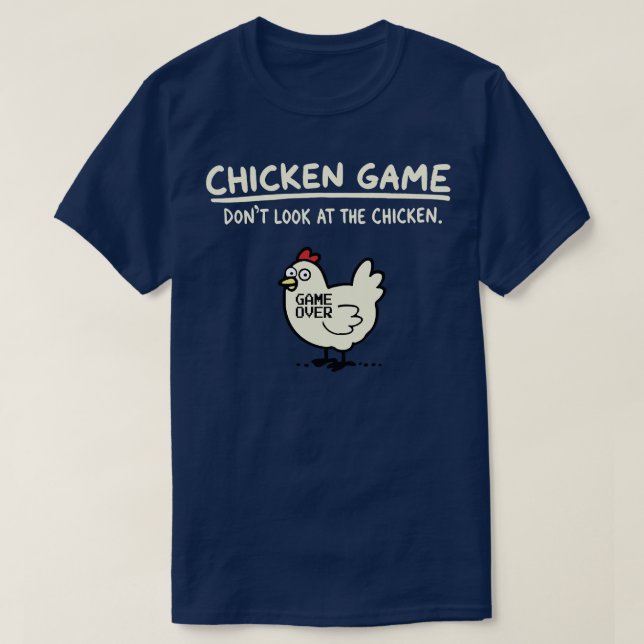 Camiseta Galinha Jogo Crianças Longa Folga (Frente do Design)