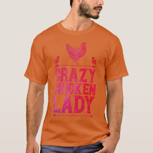 Camiseta Galinha Louca Senhora Engraçada Fazenda Encantador