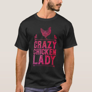 Camiseta Galinha Louca Senhora Engraçada Fazenda Meninas En