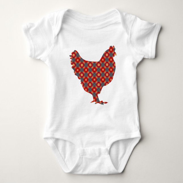 Camiseta Galinha moderna Funky (Frente)