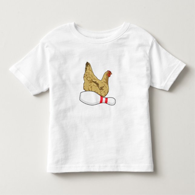 Camiseta Galinha nas Boliches com pino de Boliche (Frente)