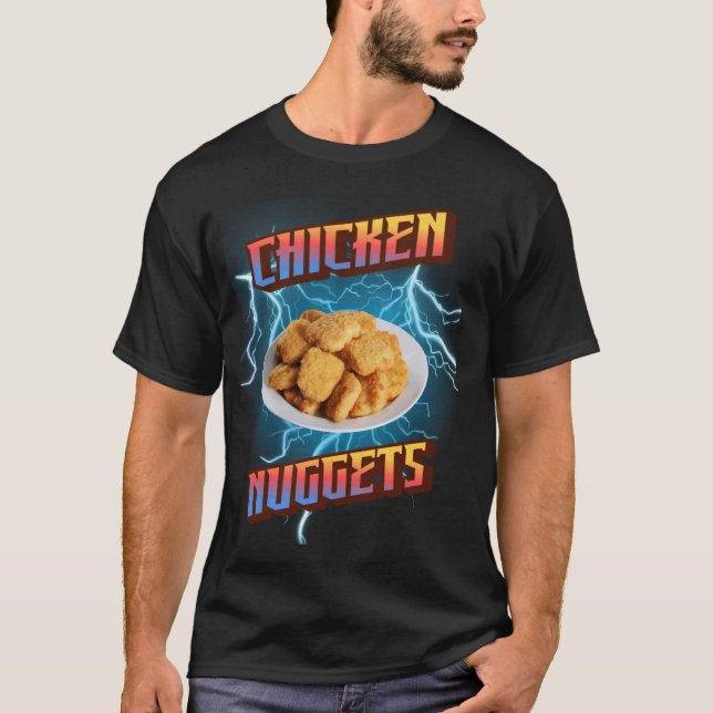 Camiseta Galinha Nuggets Engraçados Metal Pesado, Rap Bootl (Frente)