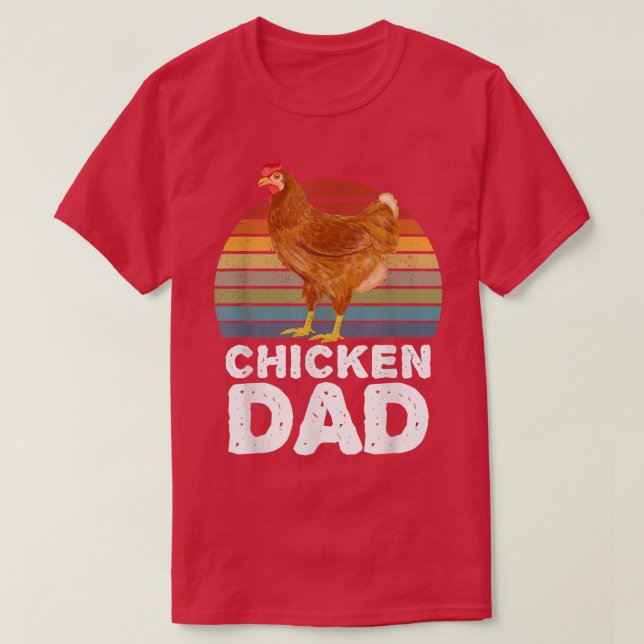Camiseta Galinha Pai De Frango Hen Cockerel Farmers Roupas  (Frente do Design)