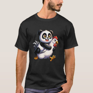 Camiseta Galinha Panda Galo Amantes de Animais Engraçados H