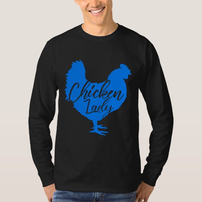 Camiseta Galinha para Mulher Azul (Frente)