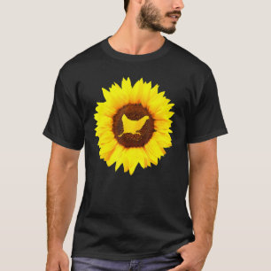 Camiseta Galinha Para Mulheres Hen Fowl Poulet Sunflower Lo