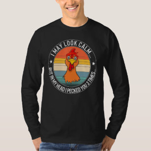 Camiseta Galinha Parecia Calma Mulher Floral Cowgirl País L