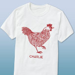 Camiseta Galinha Personalizada<br><div class="desc">Um design de galinha para amantes de frango e aves,  agricultores,  pequenos detentores e sussurros de frango. Arte original de Nic Squirrell. Altere o nome ou texto para personalizar.</div>