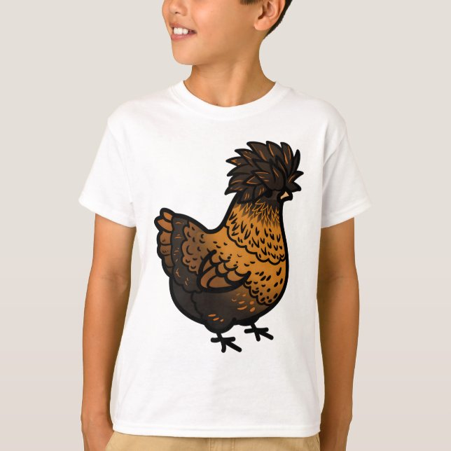 Camiseta Galinha Polonesa Ouro Chubby (Frente)
