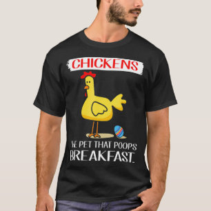 Camiseta Galinha Poops Café da Manhã Ovos Felizes Quintal