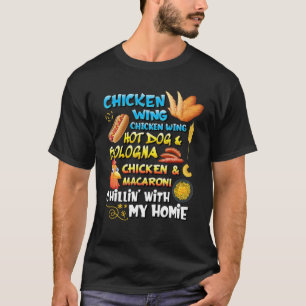 Camiseta Galinha Que Anca Galinha Asa Cão Quente E Bolonha
