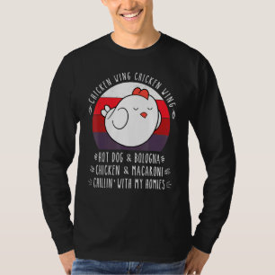 Camiseta Galinha Que Anca Galinha Asas Cão Quente Bolonha V