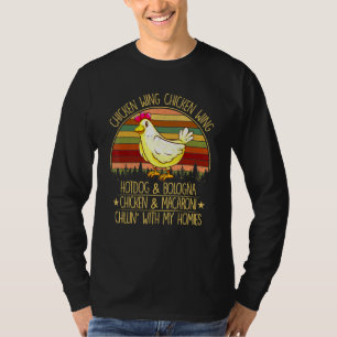 Camiseta Galinha Que Anca Galinha Asas Cão Quente Bolonha V
