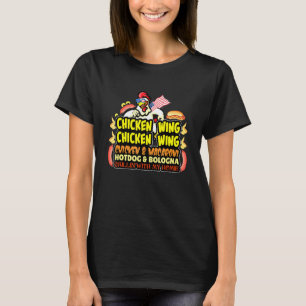 Camiseta Galinha Que Anca Galinha Assustando Hotdog E Bolog