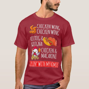 Camiseta Galinha Que Anca Galinha Que Asma Cão Quente E Bol
