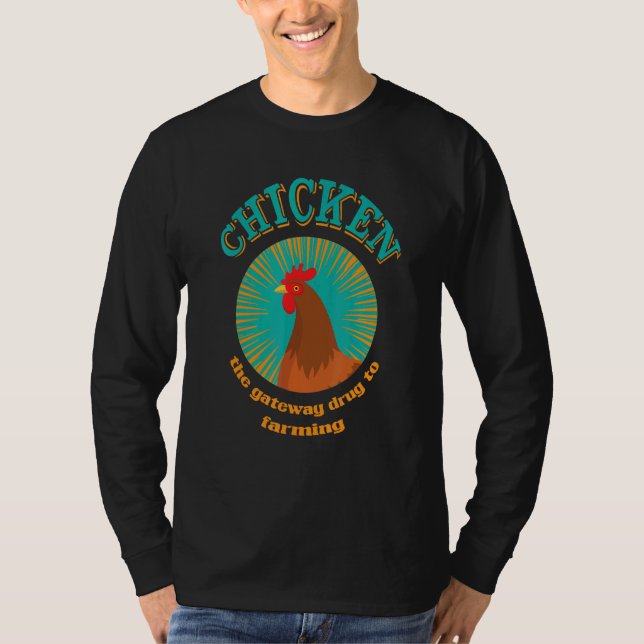 Camiseta Galinha Que Transforma Drogas Na Criação De Frango (Frente)