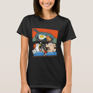 Camiseta Galinha Suína Assistindo Um Filme De Horror