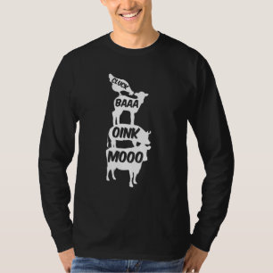 Camiseta Galinha Suína Fazenda De Vaca De Vaca Soa
