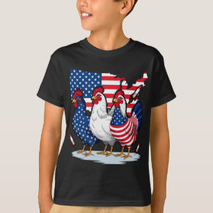 Camiseta Galinha Vermelha Branca Azul Patriótica 4º De Ju