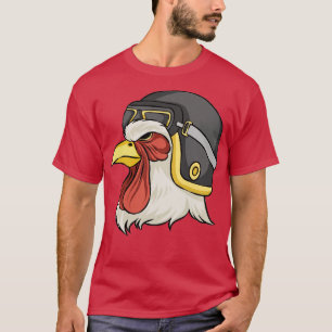 Camiseta Galinha Vestindo Capacete E Óculos Galinha Galinha
