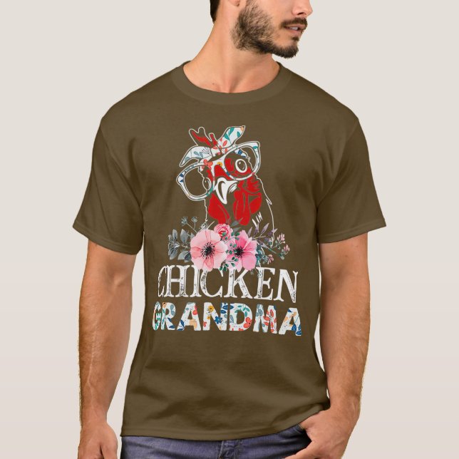 Camiseta Galinha Vovó Floral (Frente)