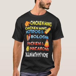Camiseta Galinha Wing Galinha Wing Hotdog E Crianças De Bol