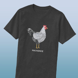 Camiseta Galinha Wyandotte divertida personalizada em aquar