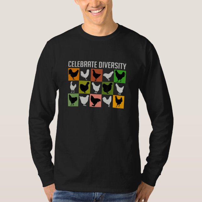 Camiseta Galinhas Bonitas Muitas Rações Diferentes De Galin (Frente)