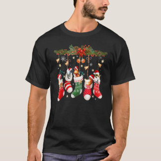 Camiseta Galinhas Bonitas No Natal Sock Santa Hat Xmas