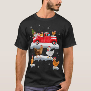 Camiseta Galinhas Conduzindo Galinha Vermelha da Árvore de