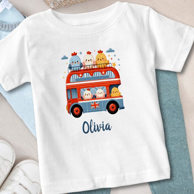 Camiseta Galinhas Cuecas e ônibus de Londres (Criador carregado)