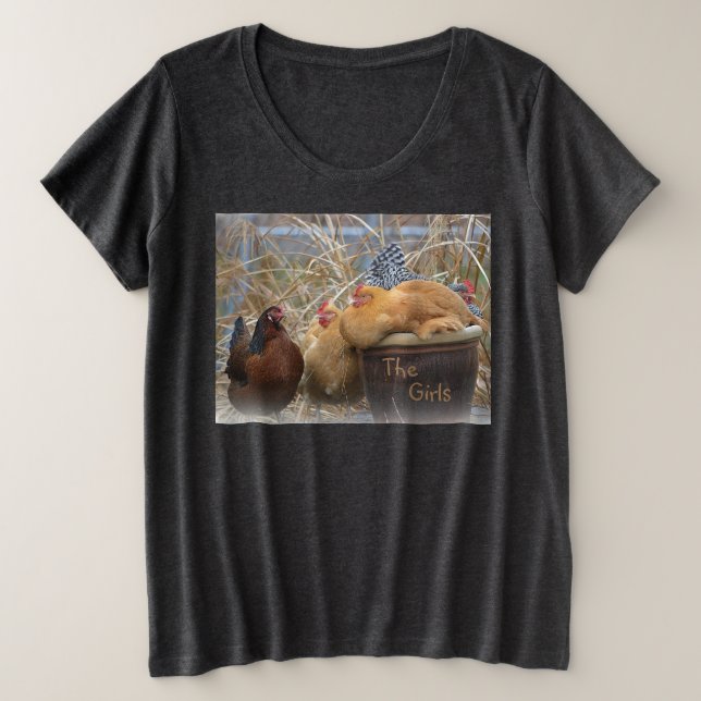 Camiseta Galinhas da embreagem do café (Frente do Design)