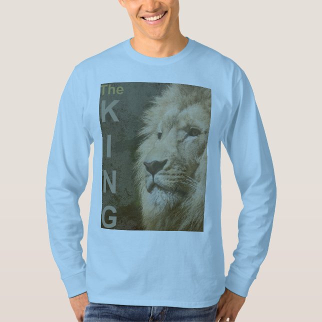 Camiseta Galinhas De Leão Azul, Leve, Folha Longa (Frente)