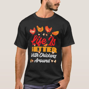 Camiseta Galinhas em torno da Fazenda e Celeiro