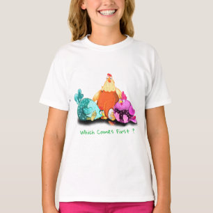 Camiseta Galinhas Engraçadas Esperando Ovo Para Atch - Tex