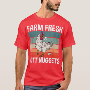 Camiseta Galinhas Fazendas Férteis Nuggets de Bumbuns fresc