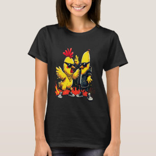 Camiseta Galinhas Legais e Amigos de Hip Hop de Banana Engr