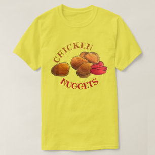 Camiseta Galinhas Nuggets com Ketchup Comida Foodie