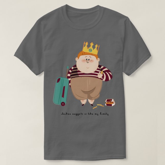 Camiseta Galinhas Nuggets É Como Minha Família (Frente do Design)