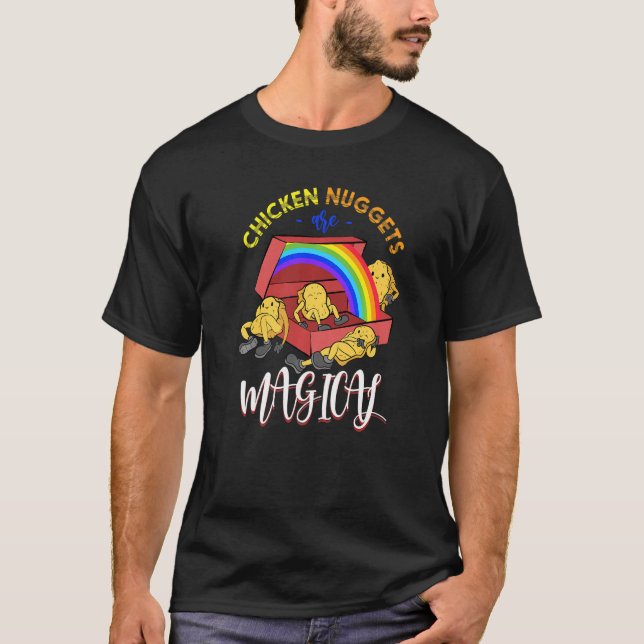Camiseta Galinhas Nuggets São Um Nugget De Frango Arco-Íris (Frente)
