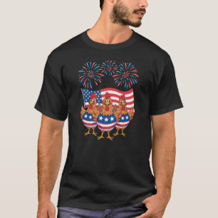 Camiseta Galinhas Patrióticas Engraçadas EUA Bandeira 4 de 