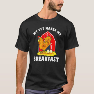 Camiseta Galinheiros Meu Animal de Estimação Faz Meu Café d
