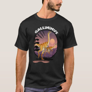 Camiseta Gallimimus Dinossauro com Fundo
