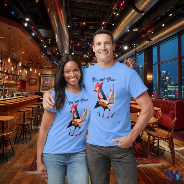 Camiseta Gallo Abstracto al Amanecer (Criador carregado)