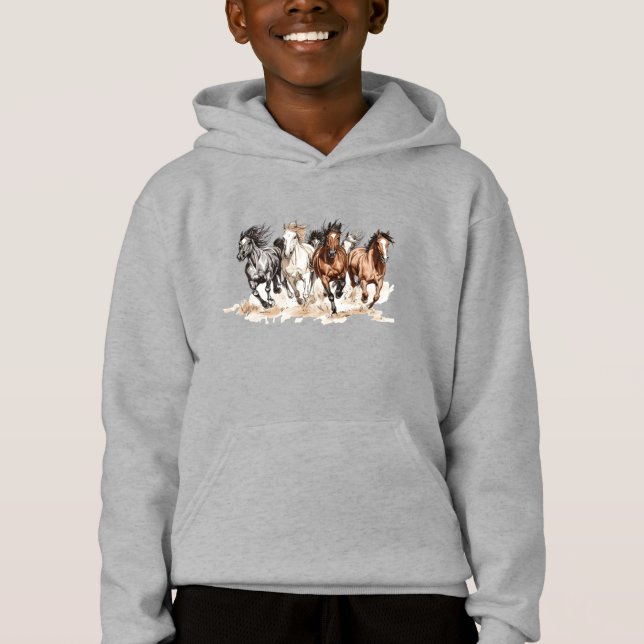 Camiseta Galloping Horses Kids Sweatshirt (Frente)